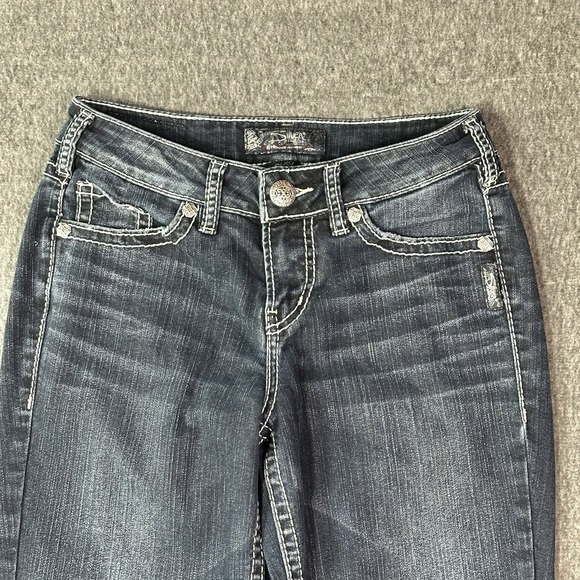 Silver Jeans Suki High Slim Boot Women's W26 (26x28)‎ Dark Wash Y2K Western - Picture 2 of 6